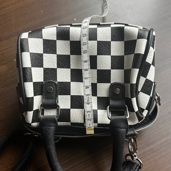 No Boundaries Faux Leather Mini Checkered Purse w/ Adjustable Cross body - Picture 2 of 5
